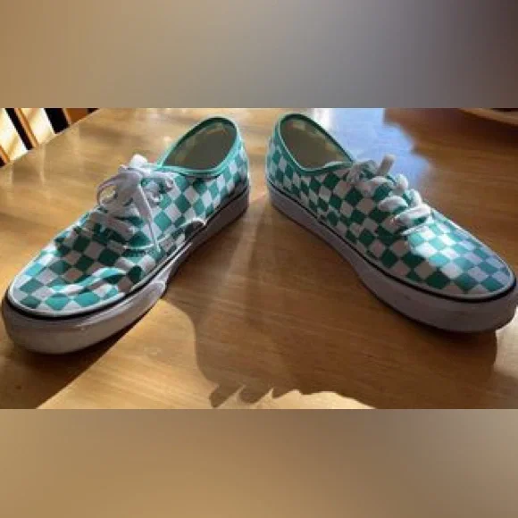 Turquoise checkered vans ￼ - Picture 2 of 5
